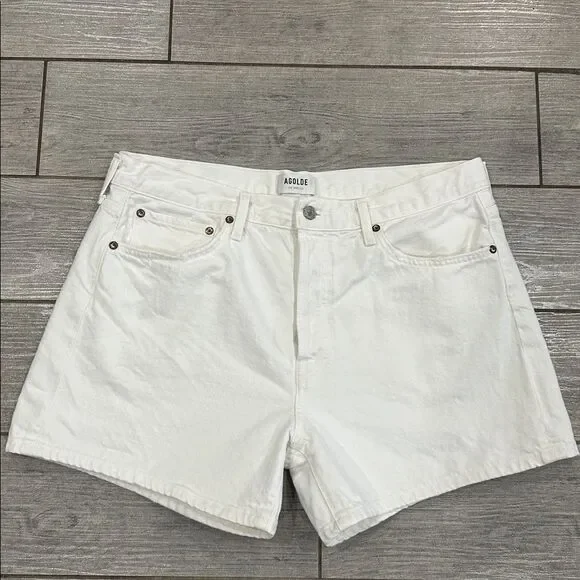 Agolde Parker Long White Denim Jean Shorts Size 31 (12) New! - Picture 9 of 15